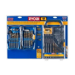 Ryobi Titanium Drill Bits (17 Piece) with Free Drill and Drive Kit (31 Piece) A984801