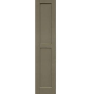 Winworks Wood Composite 12 in. x 56 in. Contemporary Flat Panel Shutters Pair #660 Weathered Shingle 61256660