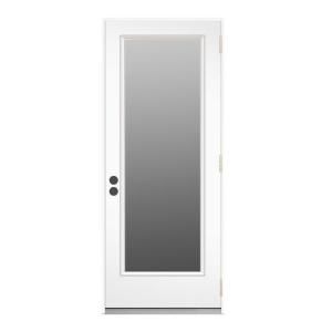 JELD WEN Premium Full Lite Primed Steel Entry Door THDJW166500726