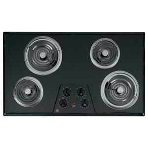 GE 36 in. Coil Electric Cooktop in Black with 4 Elements JP626BKBB