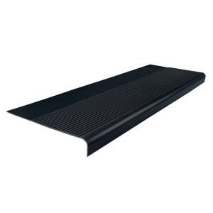 Roppe Ribbed Profile Round Nose Black 48 in. x 12 1/4 in. Stair Tread 48811P100