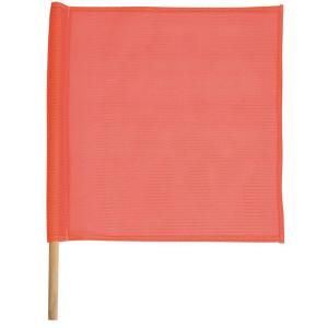 Safety Flag 18 in. x 18 in. Orange Vinyl Mesh Flags and Staffs (2 Pack) SFKV18 24