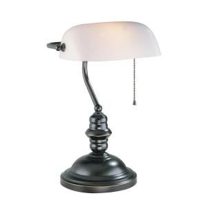 Illumine Designer Collection 14.5 in. Bronze Desk Lamp with Frost Glass Shade CLI LS 224D/BRZ