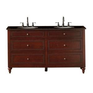 Home Decorators Collection Portland 60 in.W Double Vanity Cabinet Only in Cherry 0572400110