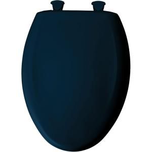 BEMIS Slow Close STA TITE Elongated Closed Front Toilet Seat in Navy 1200SLOWT 244