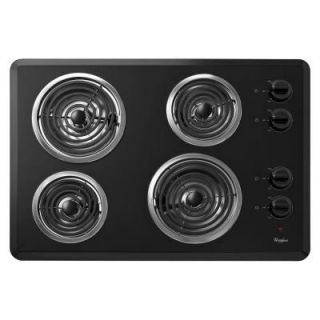 Whirlpool 30 in. Coil Electric Cooktop in Black with 4 Elements WCC31430AB 