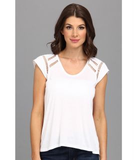 Rebecca Taylor S/S Jersey Ladders Top Womens T Shirt (White)