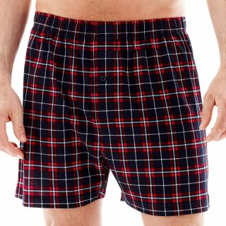 Stafford Knit Cotton Boxers, Red/Blue, Mens