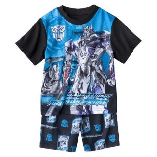 Transformers Boys 2 Piece Short Sleeve and Short Pajama Set   Blue L