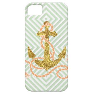 Girly Faux Glitter Anchor iPhone 5 Cases