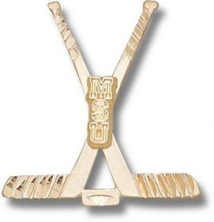 Michigan State Spartans "MSU Hockey Sticks" Pendant   10KT Gold Jewelry: Clothing