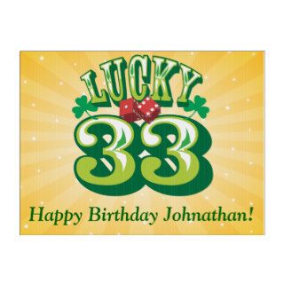 Lucky 33 Happy Birthday Sign
