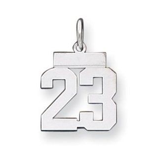 Sterling Silver Small Polished Pendant Number 23   JewelryWeb: Jewelry