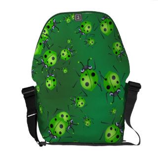 Cute Cartoon Green Ladybug Wallpaper Commuter Bag