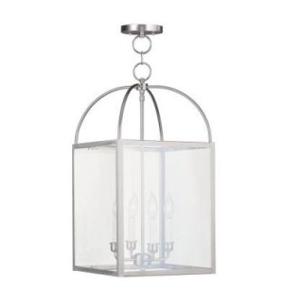 Filament Design 4 Light 23 in. Brushed Nickel Chain Hang with Clear Glass Shade CLI MEN4042 91