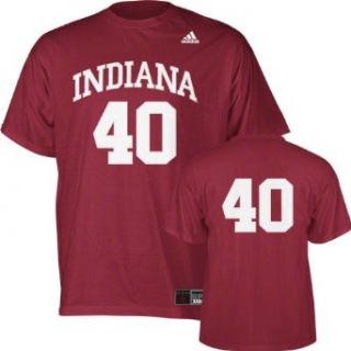 Indiana Hoosiers Adidas Red #40 Basketball Player T Shirt: Clothing