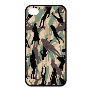 Unique pattern smart cool lady camouflage painting style, perfect smooth cutting, sense of fashion design (black edge) for iphone 4/4s case Cell Phones & Accessories