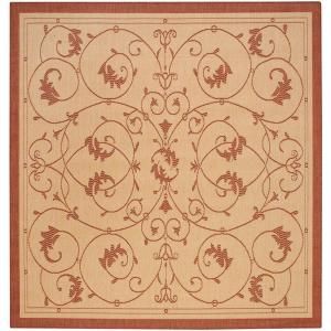 Home Decorators Collection Tendril Natural/Terracotta 8 ft. 6 in. Square Area Rug 4393860860