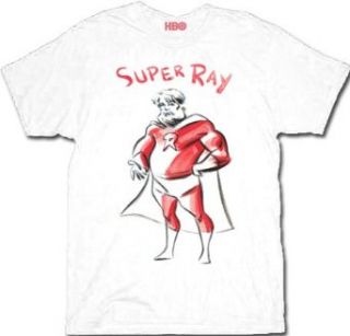 Bored To Death Super Ray Sketch White Adult T shirt Tee: Clothing