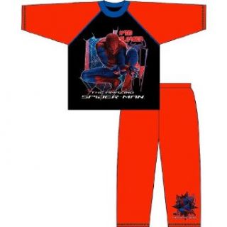 Childrens/Kids Boys The Amazing Spiderman Long Top & Bottoms Nightwear Pyjama Set (3 4 Years) (Red/Black/Blue): Clothing
