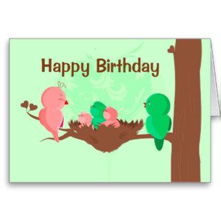 Happy Birthday Card Birds Singing