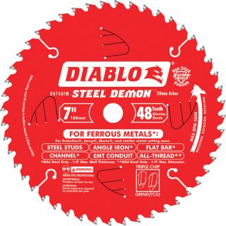 Diablo Steel Demon Circular Saw Blade   7 Inch, 48 Tooth, For Ferrous Metals,