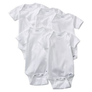 Gerber Onesies Newborn 5 Pack Short Sleeve Onesies   White 0 3 months