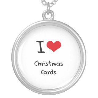 I love Christmas Cards Personalized Necklace