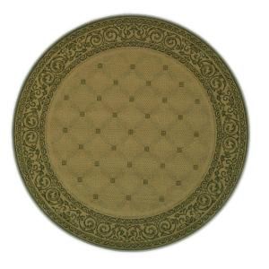 Safavieh Courtyard Natural/Olive 5.3 ft. x 5.3 ft. Round Area Rug CY1502 1E01 5R