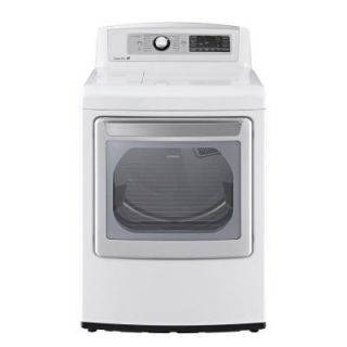 LG Electronics 7.3 cu. ft. Electric Front Control Dryer with Steam in White DLEX5680W