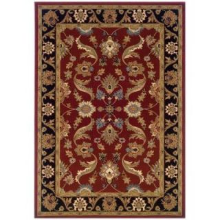 LR Resources Traditional Red and Black 1 ft. 10 in. x 3 ft. 1 in. Plush Indoor Area Rug LR80371 REBK23