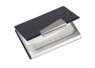 Sigel VZ131 Visitenkarten Etui, silber, schwarz, Alu/Lederoptik, für bis zu 20 Karten (max. 90x58 mm): Bürobedarf & Schreibwaren