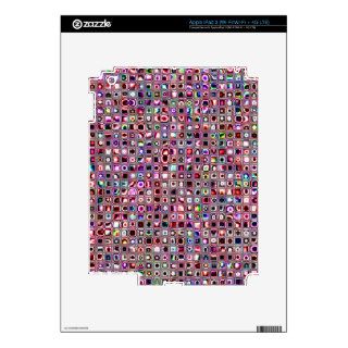 Ruby Red 'Bijoux' Textured Mosaic Tiles Pattern iPad 3 Decals