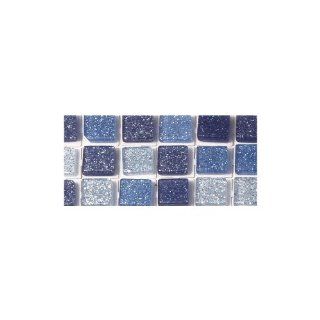 RAYHER   Acryl Mosaik, Glitter, selbstklebend, 5mm, quad., SB Btl. 144 Stück,3 Farben, lagune: Spielzeug