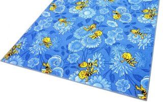 Kinderteppich Biene Maja mit Blumen Teppich blau, 145x200 cm: Küche & Haushalt