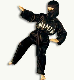 Black Ninja 2tlg mit Gürtel u Kopfbedeckung Kinder Kostüm Gr 164: Sport & Freizeit