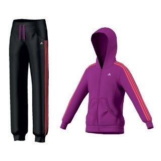 adidas Mädchen Trainingsanzug mit Kapuze Pes Closed Hem, top:vivid pink s13/red zest s13 bottom :black, 170, Z32494: Sport & Freizeit