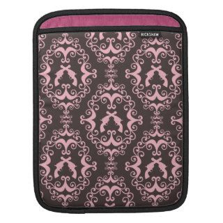 Damask pink and black guns grunge western pistols iPad sleeves