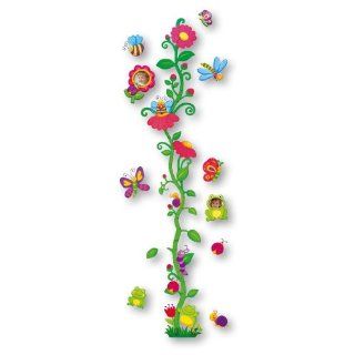ZEP Kinder Messlatte Wandtattoo Dekor Blume mit Schmetterlingen, 170 x 50 cm: Küche & Haushalt