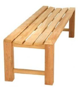 Gartenbank ohne Lehne, Teak, 4 Sitzer, 180 cm: Garten