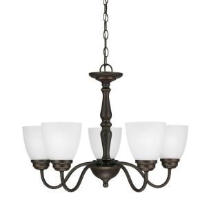 Sea Gull Lighting Northbrook 6 Light Roman Bronze Chandelier with Satin Etched Glass 3112405 191