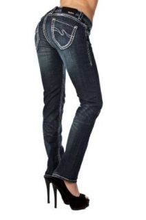 Blue Monkey Damen Jeans mit dicken Nähten BM3009 B: Bekleidung
