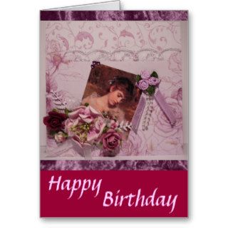 Vintage Happy Birthday 3 Greeting Card
