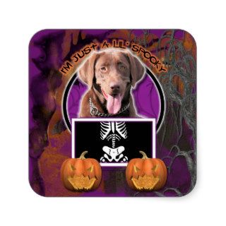 Halloween   Just a Lil Spooky   Labrador Chocolate Stickers