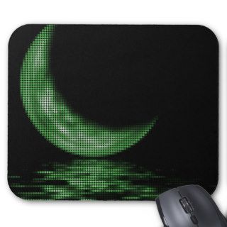 Reflection Crescent Moon On Lake Green Mouse Pads