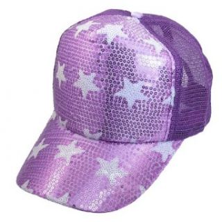 Purple White Glitter Starfish Circle Sequin Detail Mesh Sun Visor Cap for Lady at  Womens Clothing store