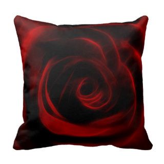 Valentines day red rose throw pillows