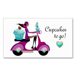 Cupcake Bakery Business Card Scooter Girl AA