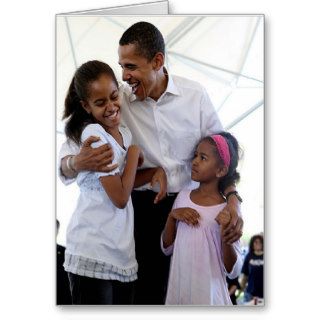 President Obama Father & Daughters Blank Cards