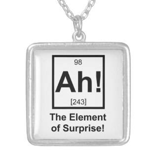 Ah the Element of Surprise Periodic Element Symbol Custom Necklace